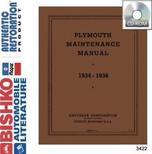 1934 1935 1936 Plymouth Service Repair Shop Manual Dvd