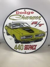 Original Nos Dodge Charger Rt 440 Six Pack 1971 Porcelain Sign