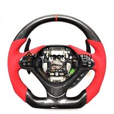 Real Carbon Fiber Steering Wheel For Acura Tsx Red Wpaddles Shifters 09-14year