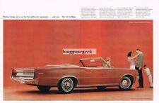 1964 Pontiac Le Mans Sunfire Red Convertible Centerfold Vintage Car Print Ad
