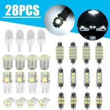 28x Combo Led Car Interior Inside Lights Dome Map Door License Plate Bulbs White