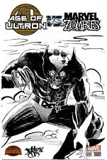 Age Of Ultron Vs Marvel Zombies 1 Sketch Cover Variant W Original Wolverine Art