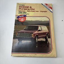 Clymer Repair Manual Dodge Plymouth Caravan Mini Van Voyager 1984-1987 A292