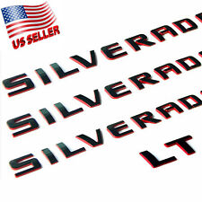 4pcs Black Red Emblems Letter Badge Nameplate For Chevy Silverado Lt 1500 2500