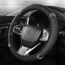 For Honda 15 Pu Leather Car Steering Wheel Cover Breathable Anti-slip Wrap Us