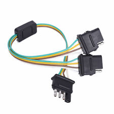 Flat 4 Pin Y-splitter Trailer Led Light Wiring Harness Connector Cable Plug Us