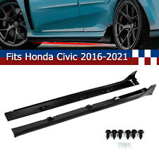 For Honda 2016-21 20 Civic 4dr Sedan Lx Ex Si Type-r Style Side Skirt Extension