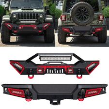 Front Rear Bumper Fits 2018-2024 Wrangler Jljlu With Winch Seat And Light Bar