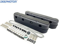 Deepmotor Aluminum Finned Valve Covers W Coil Mounts Cover For Ls Black