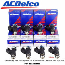 Genuine 8 Oem Fuel Injectors For Acdelco Gmc Chevrolet 4.8l 5.3l 6.0l 12613411