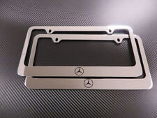 2 Brand New Mercedes-benz Logo Chrome Metal License Plate Frame