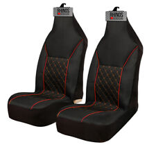 For Fiat Fiorino Cargo - Luxury Quilted Red Piping Van Seat Covers 2 X Fronts