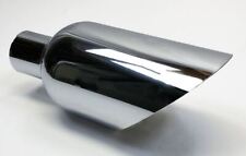 Exhaust Tip 2.25 Inlet 5.00 Outlet 12.00 Long Slant 304 Stainless Steel Chrom