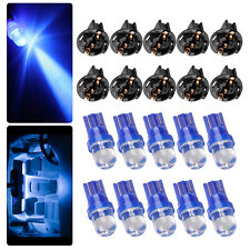 10pcs Blue T10 168 194 Led Bulbs Instrument Gauge Cluster Dash Light W Sockets