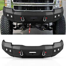 Fits 2014-2015 Chevy Silverado 1500 Front Bumper Steel Winch Plate W Led D-ring