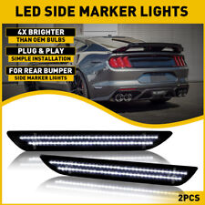 For 2015-2022 Ford Mustang Rear Led Side Marker Lights Bumper Lamps Smoked Lens