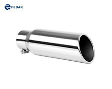 Fedar Truck Exhaust Tip 3 Inlet 4 Outlet 12 Long Rolled End Angle Cut