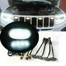 For Jeep Grand Cherokee 2003-2024 Front Grille White Led Light Raptor Style Drl