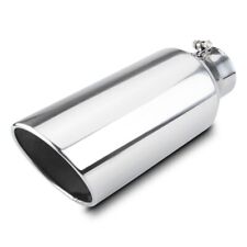 Inlet 4 Outlet 7 - 18 Long Stainless Steel Rolled Edge Exhaust Tip Diesel