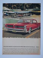 1964 Pontiac Bonneville Coupe Red Fitz Van Art Vintage Original Print Ad 1 Pge