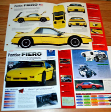 1988 Pontiac Fiero Formula Specs Info Poster Original Brochure Info 88 Gt Yellow