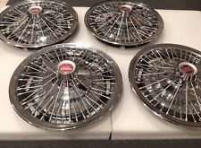 1964 1965 1966 Pontiac Gto Tempest Lemans Hubcap Wire Spinner Wheel Cover Set 4