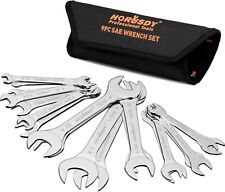 19-piece Super-thin Open End Wrench Set With Rolling Pouch Cr-v Steel Sae Met