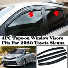 Fit 2011-2020 Toyota Sienna Tape-on Smoke Window Visor Rain Deflectors