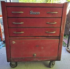 Vintage Snap On Roll Cart 3 Drawer Bottom Chest Tool Box Red 60s