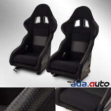Car Racing Seats Black Velvet Blackplastic Drop Cloth W1 Slider 1 Pair