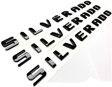 3pc Black Silverado Fit Chevy Door Badge Nameplate Liftgate Tailgate Emblem