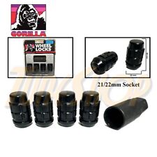 4 Lock Gorilla X2 Dual Stage Bulge Acorn Wheel Rim Lug Nut 14x1.5 1.5 Black