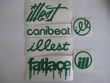 6 Sticker Pack2 Green Vinyl Decal Fatlace Illest Canibeat Jdm Drift Race Car Vip
