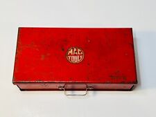 Vintage Red Metal Mac Tools 14 Drive Socket Set Wrench Tool Box With 1 Drawer