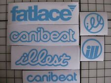 6 Sticker Pack1 Sky Blue Vinyl Decal Fatlace Illest Canibeat Jdm Drift Race Car