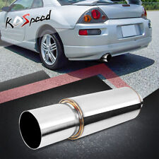 Universal Stainless 2.5 Inlet 4 Outlet Straight-through Tip Exhaust Muffler