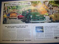 1954 Chevy Pickup Tank Cab-over Stake Truck W Corvette Mid-size-mag 2p Ad-helck