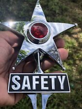 New Vintage Style Safety Star License Plate Topper That Lights Up Red 