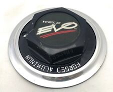 Weld Evo Forged Aluminum Black Silver Wheel Center Cap Qty 1 
