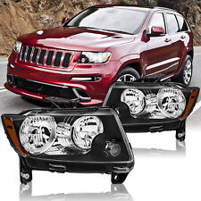 For 2011-2013 Jeep Grand Cherokee 11-17 Compass Halogen Headlights Set Black