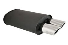 Megan Matte Black Universal Exhaust Muffler Dual Stainless Oval Tips O-va 2.5