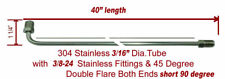 316 Brake Line 40 Inch Stainless Steel 90 Degree Bend Flared 38-24 Tube Nuts