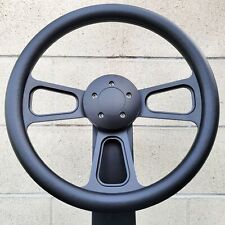 16 Inch Black Semi Truck Steering Wheel All Black Vinyl Grip - 5 Hole