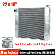 22x19 Universal High Performance Aluminum 2 Row Radiator For Chevy Gm Sbc Bbc