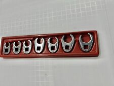 Snap-on 7pc 38 Drive 6-point Sae Flare Nut Crowfoot Wrench Set 207-sfrh- Nice