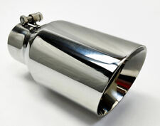 Exhaust Tip 2.25 Inlet 4.00 Outlet 8.00 Long Slant Angle Stainless Steel Wesd