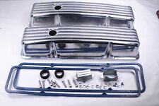 58-86 Sbc Aluminum Tall Retro Finned Valve Covers W Gaskets Chevy350