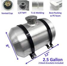 Aluminum Fuelgas Tank 2.5 Gallons 12x8 Center Fill 14-18npt For Gocart