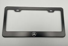 Mercedes Benz Logo Laser Engraved Stainless Steel Black License Plate Frame