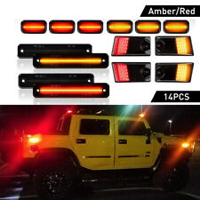 For 2003-09 Hummer H2 Led Roof Cab Side Marker Lamps Smoked Running Lights Kit R